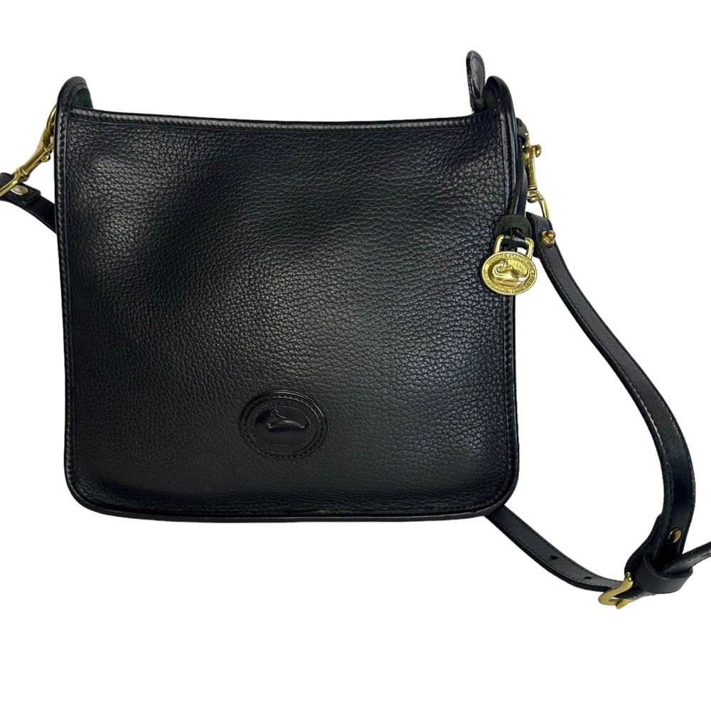 Dooney & Bourke Vintage Black All Weather Leather Saddle Crossbody